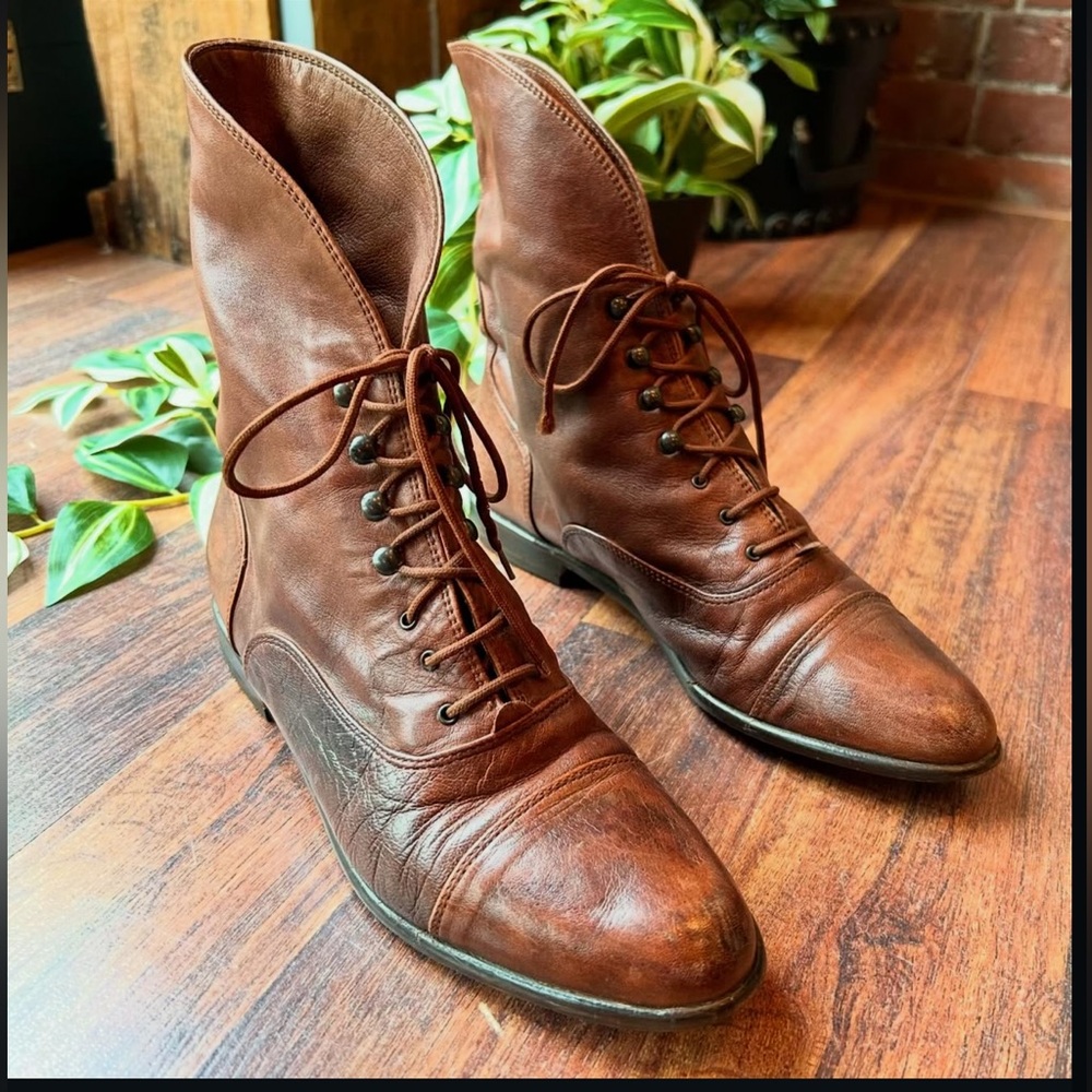 Vintage Victorian style leather boots